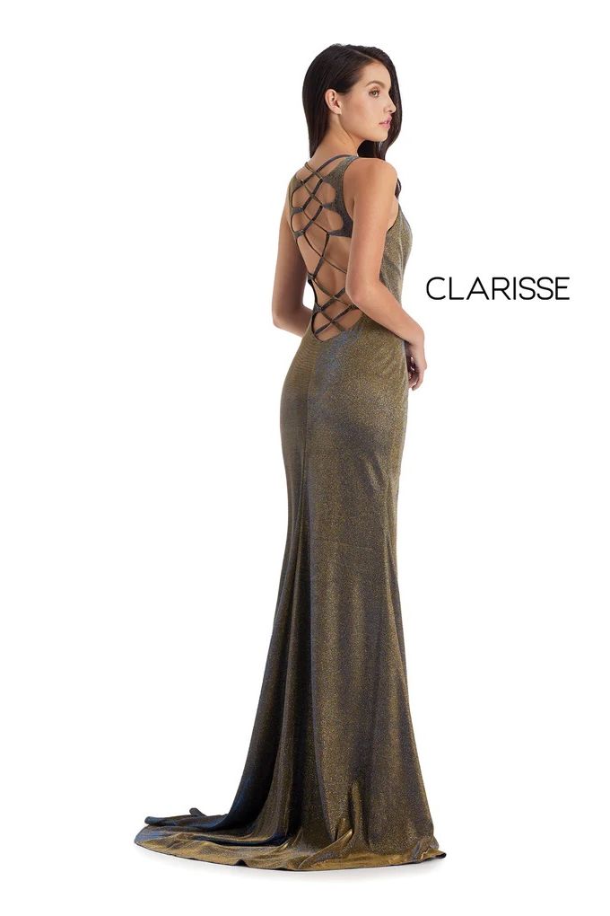 Clarisse -8071 Fitted Scoop Neck Sheath Dress