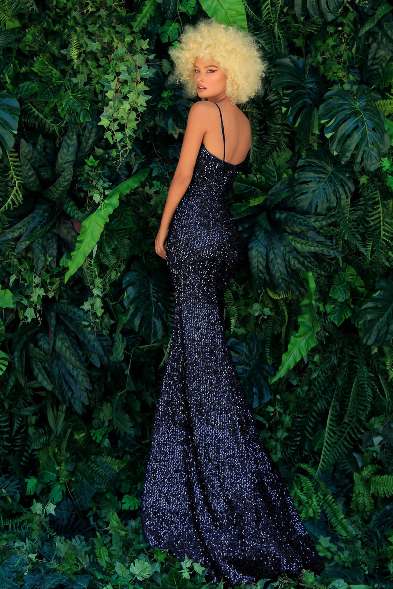 Clarisse -810108 Sequin V-Neck Mermaid Gown