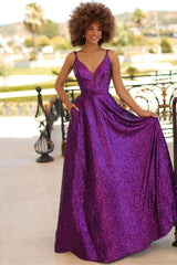 Clarisse -810297 Sequin V-Neck Gown
