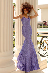 Clarisse -810408 Sleeveless Mermaid Sequin Prom Dress