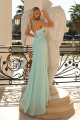 Clarisse -810417 Sequin Sweetheart Neck Column Dress
