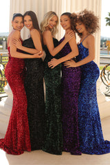 Clarisse -810420 Spaghetti Strap Sequin Prom Dress