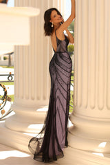 Clarisse -810468 Beaded Plunging V-Neckline Prom Dress