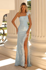 Clarisse -810568 Asymmetric Slit Sheath Evening Gown