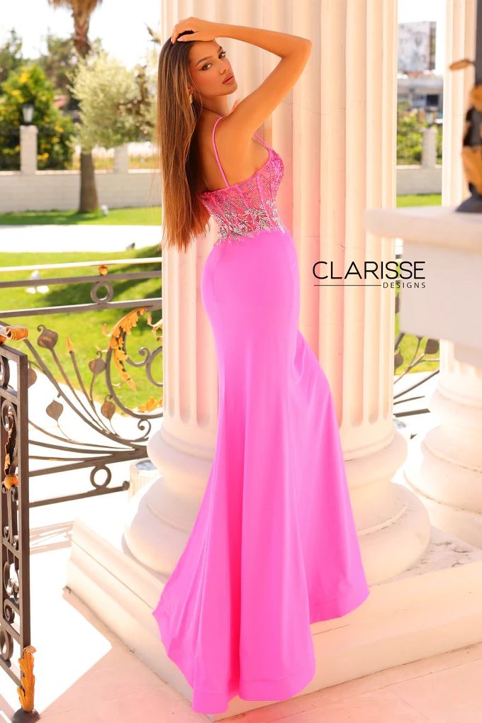 Clarisse -810853 Sleeveless Corset Bodice Evening Dress