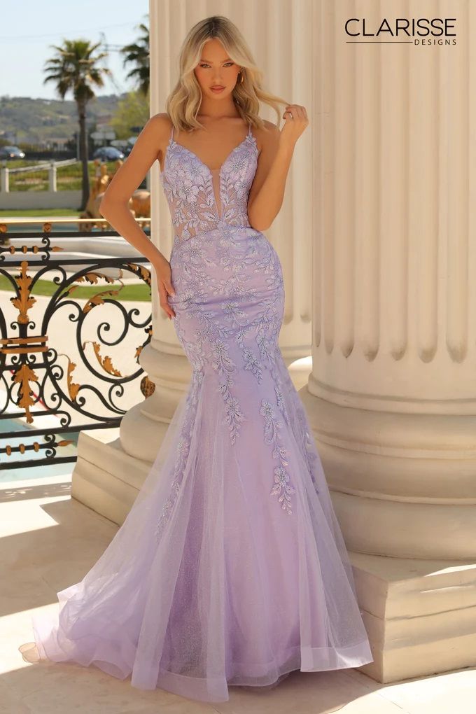 Clarisse -810856 Sleeveless Embroidered Mermaid Prom Gown