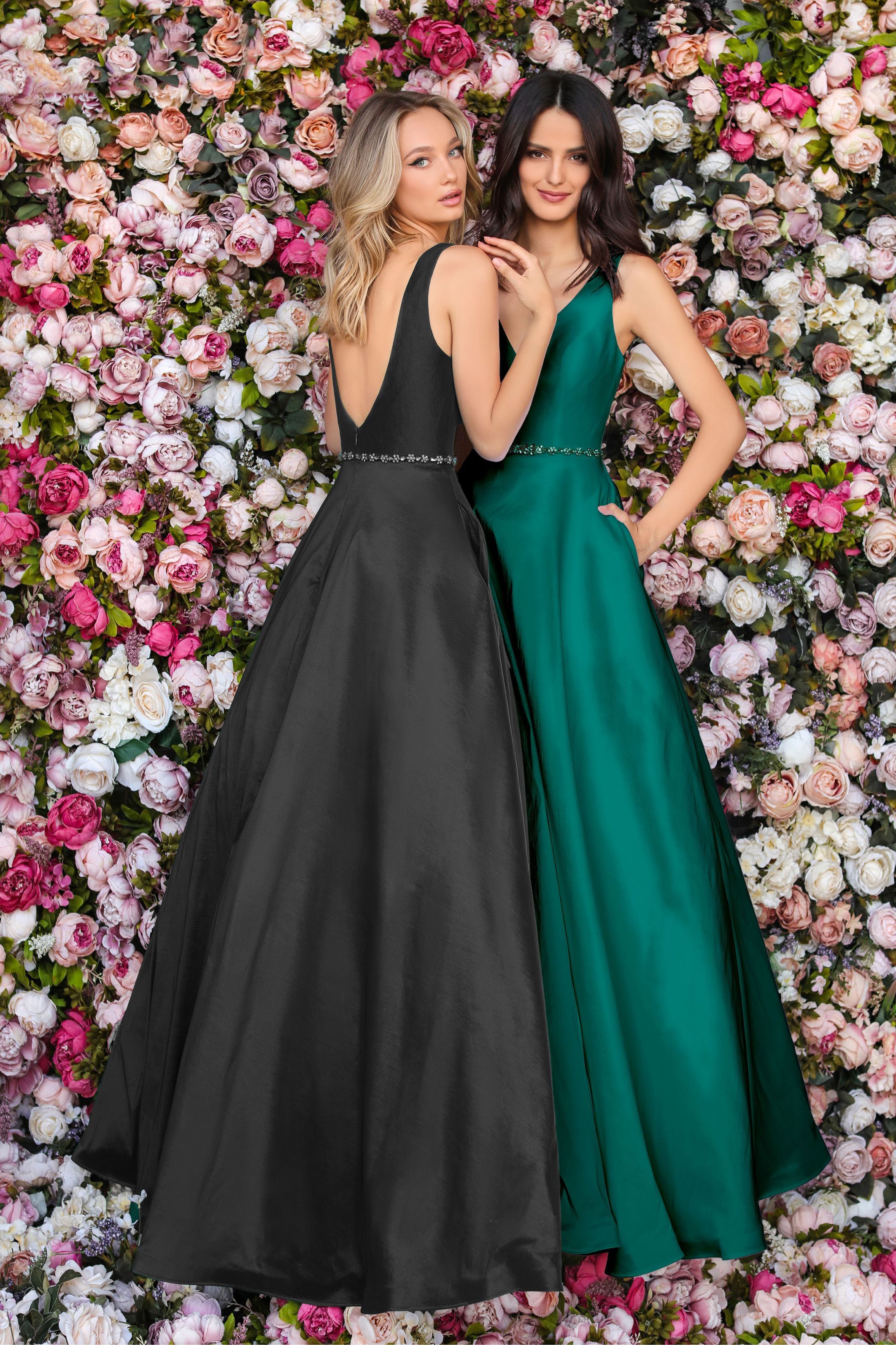 Clarisse Dress 8063 Satin Beaded A-Line Gown | Prom 2020| 3 Colors