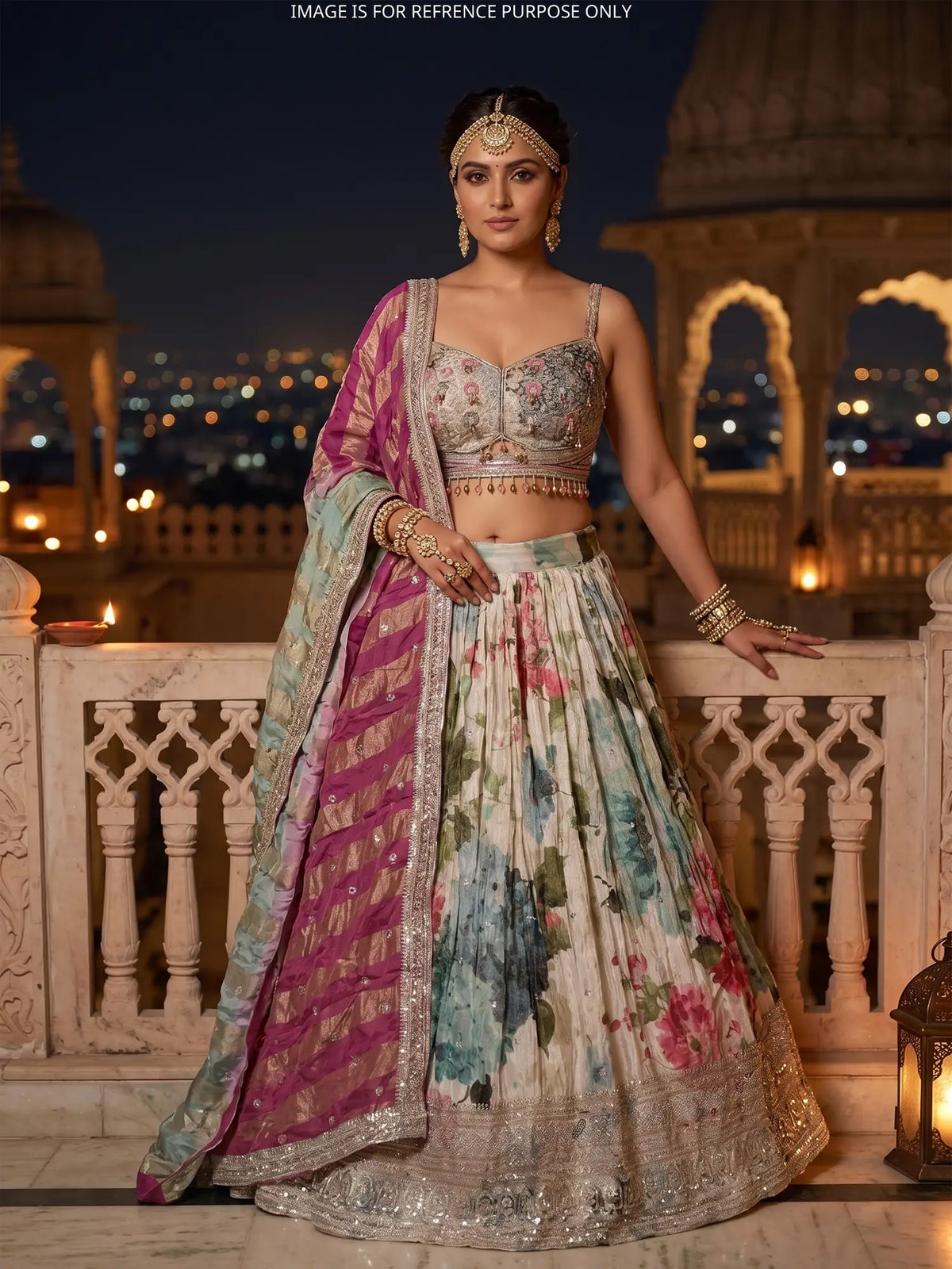 MyFashion KLS-2783 Floral Multi Color Crepe Silk Lehenga Choli