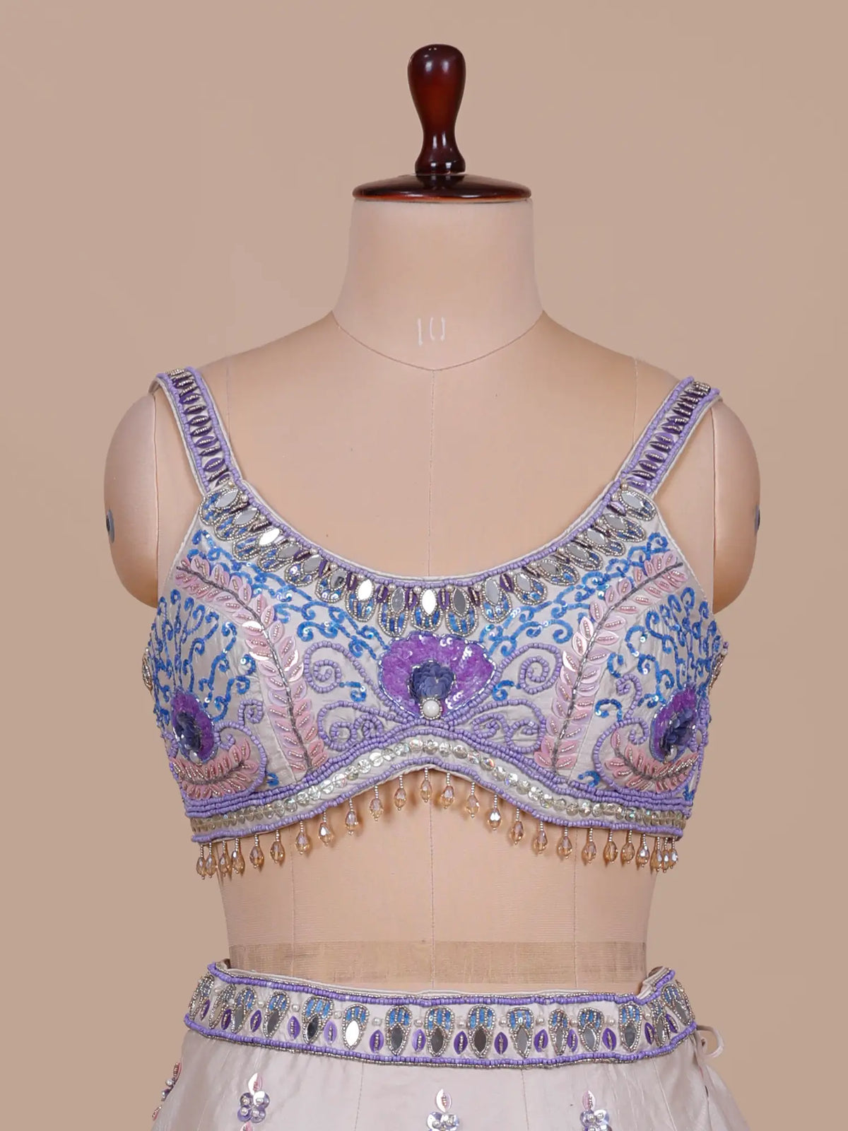 MyFashion -KLS-2815 Luxury Celebrity Inspired Ivory Silk Lehenga with Mirror Work
