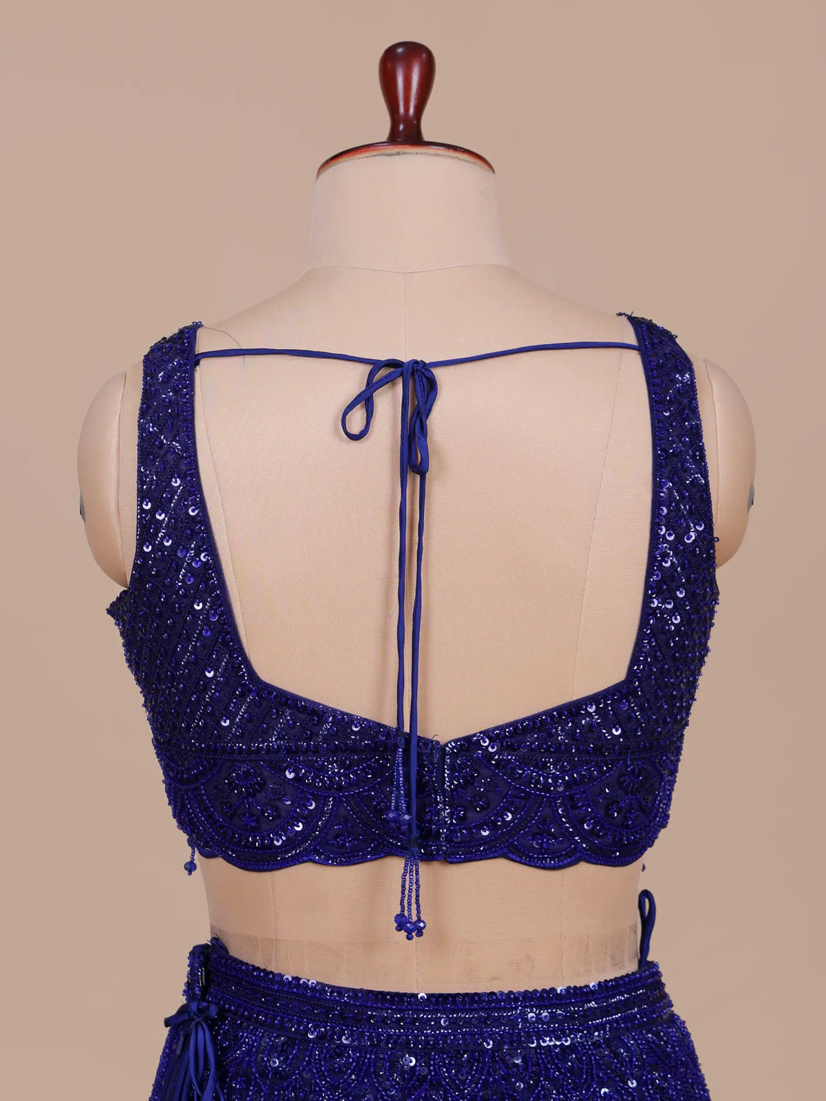 MyFashion KLS-2750 Royal Blue Net Fishcut Lehenga Sequins Beads Work