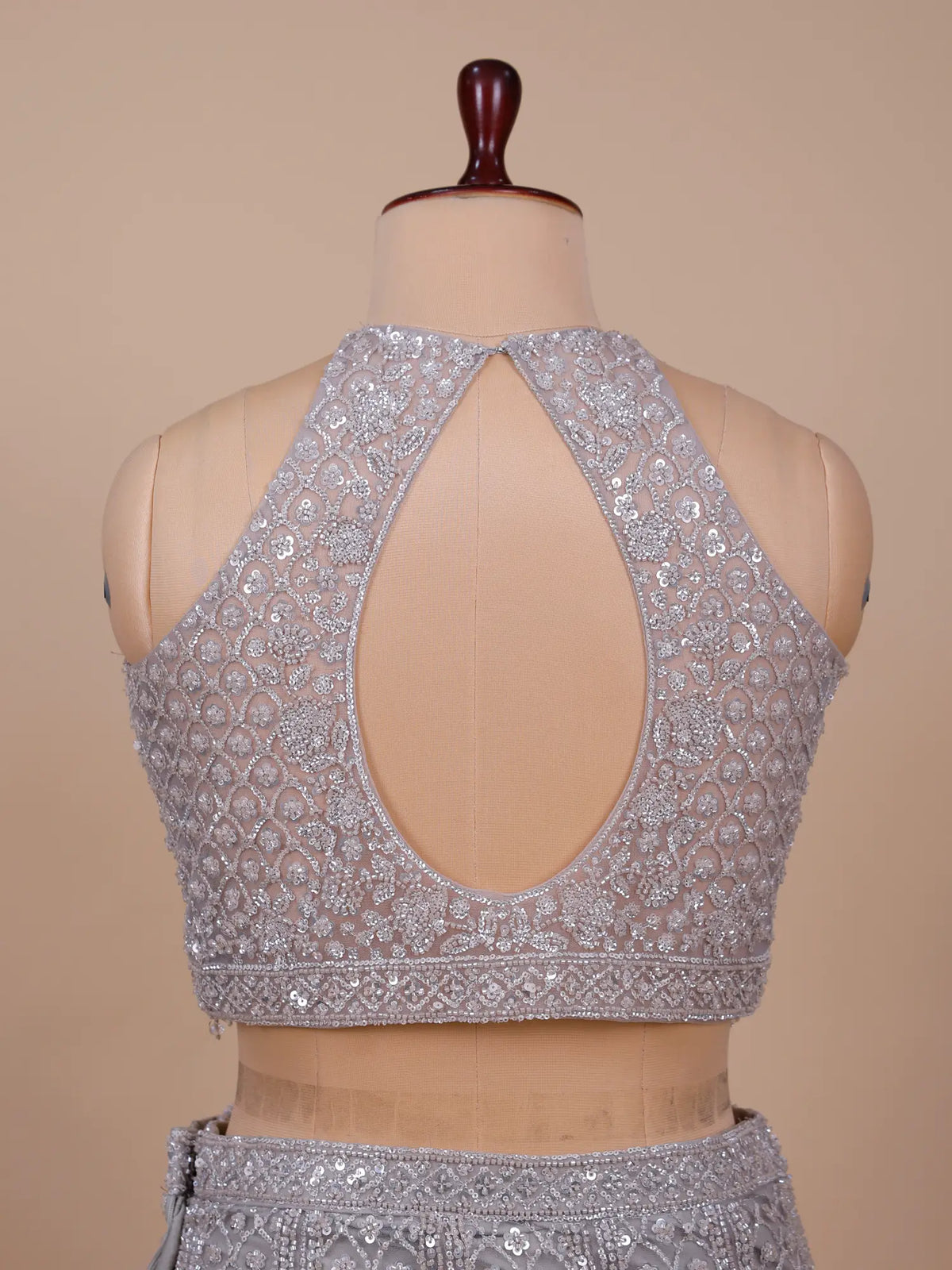 MyFashion KLS-2745 Silver Net Fishcut Wedding Lehenga Cut Dana Work Design