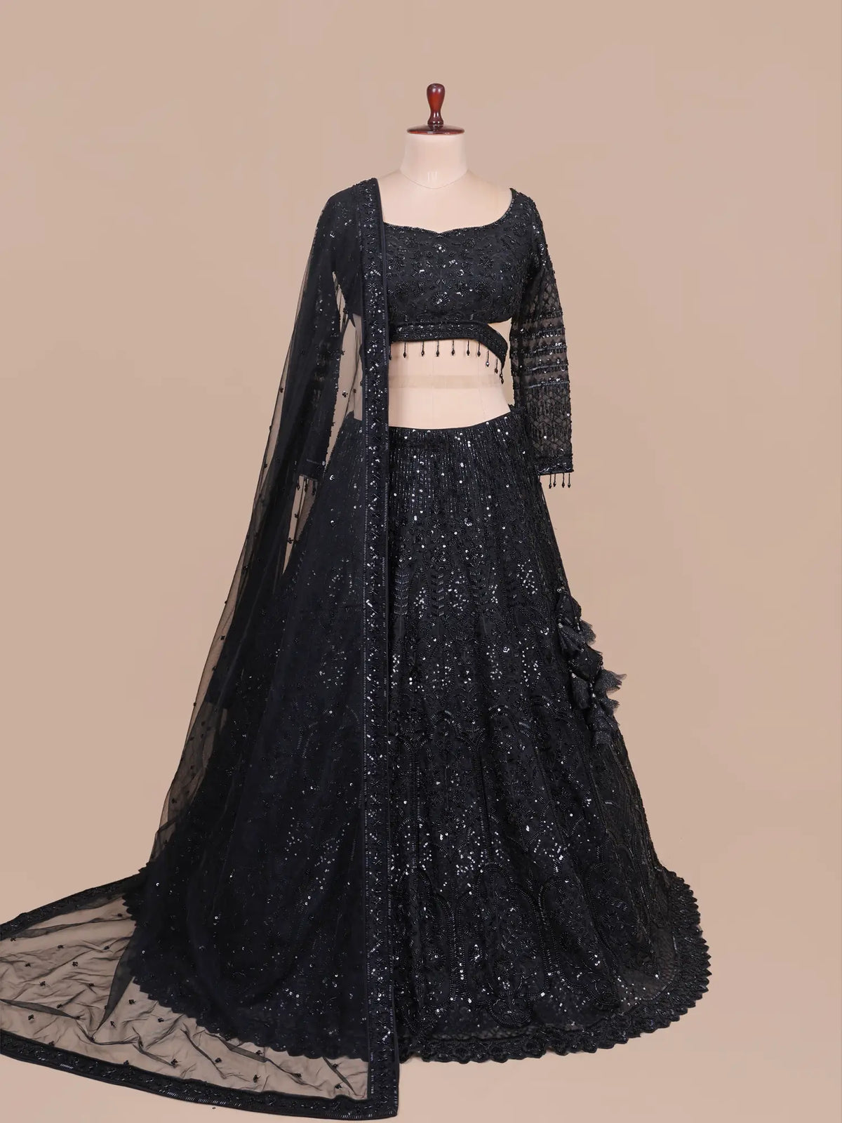 MyFashion -KLS-2812 Black Net Lehenga Choli with Luxury Designer Embroidery