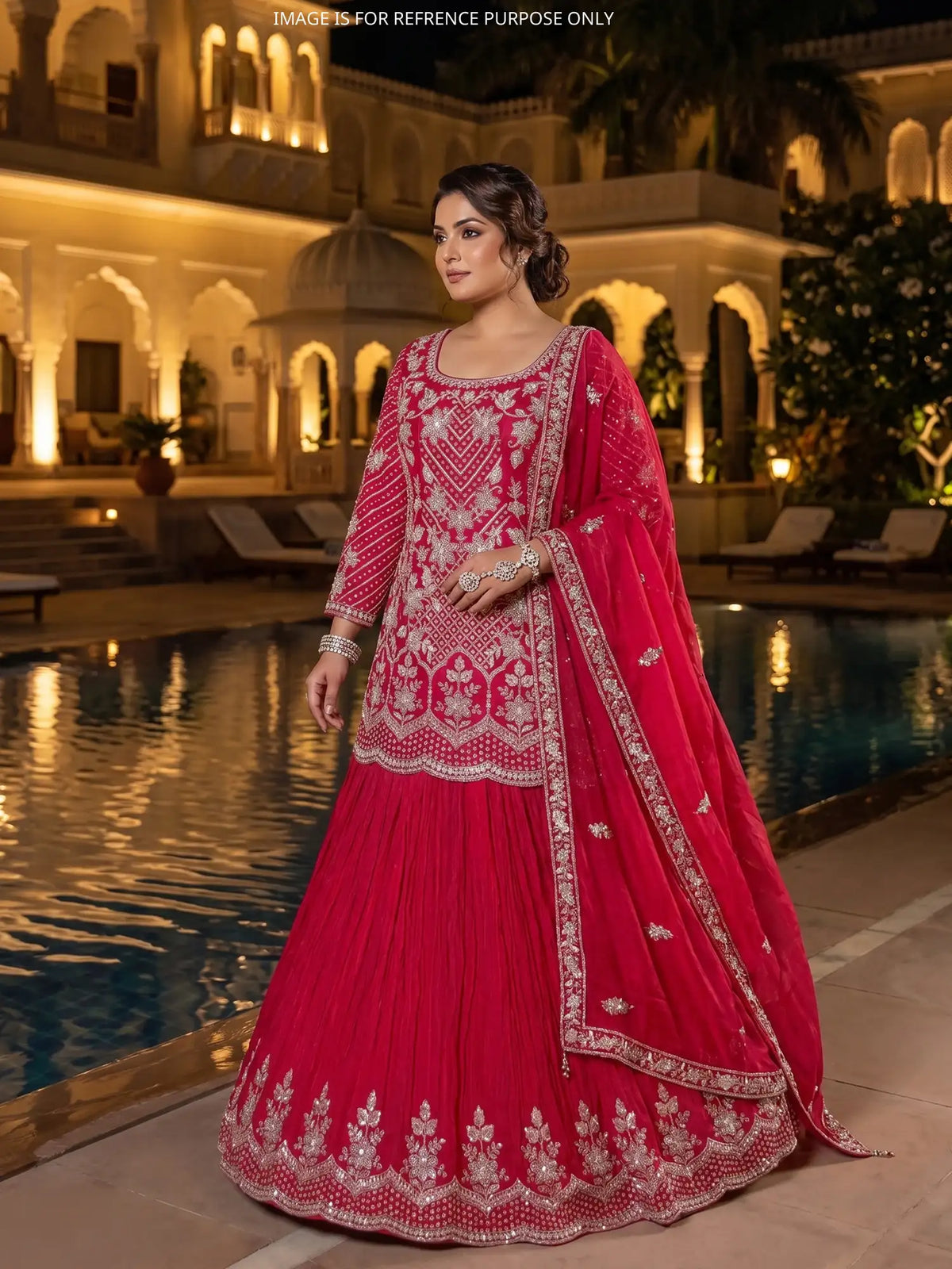 MyFashion -KLS-2844 Rani Pink Peplum Lehenga Set For Wedding And Festive Wear