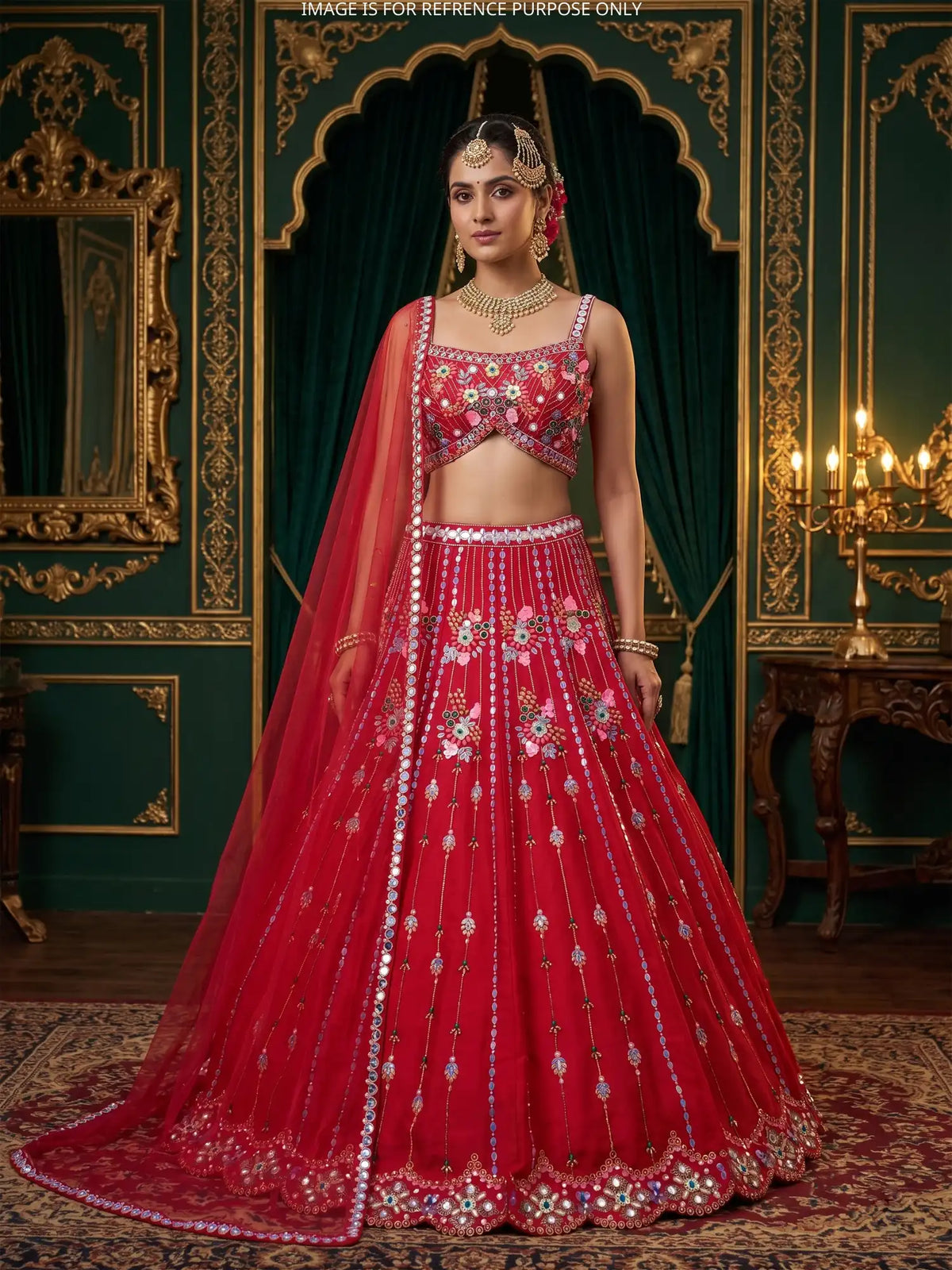 MyFashion -KLS-2840 Red Silk Bridal Lehenga Choli For Weddings And Festive Events