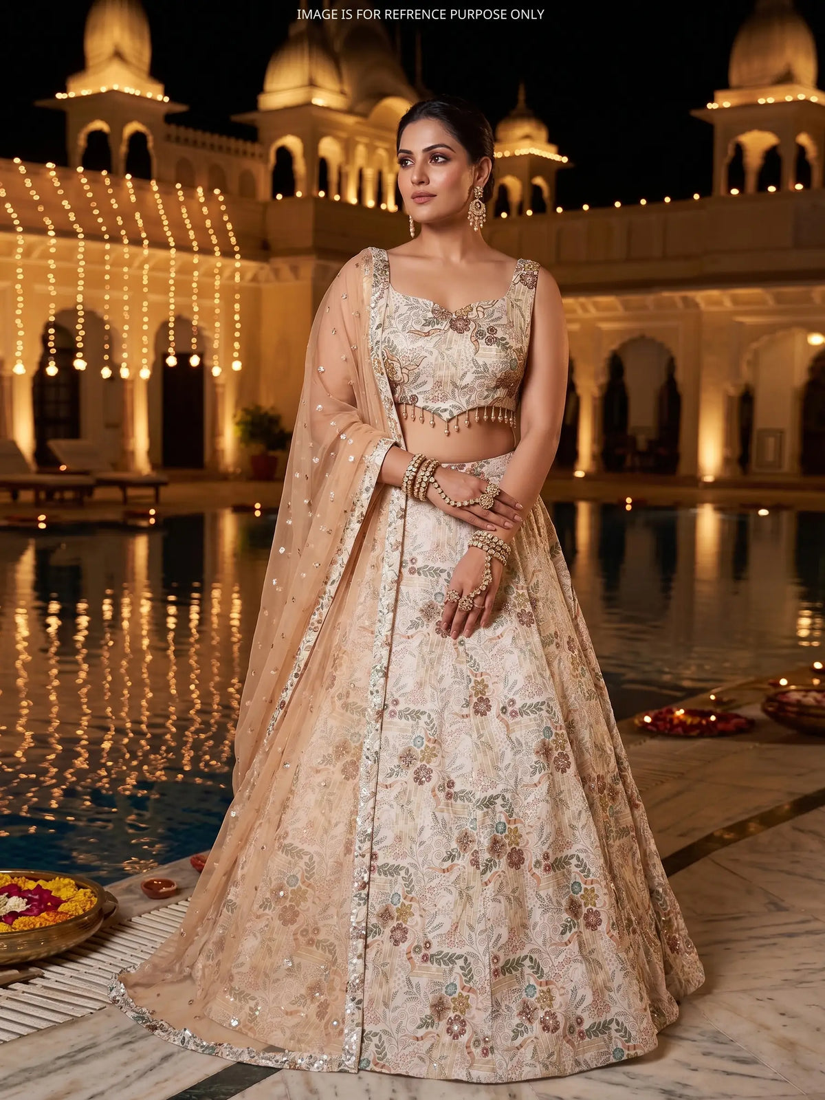 MyFashion -KLS-2838 Ivory Shimmer Silk Lehenga Choli For Party Wear And Special Occasions