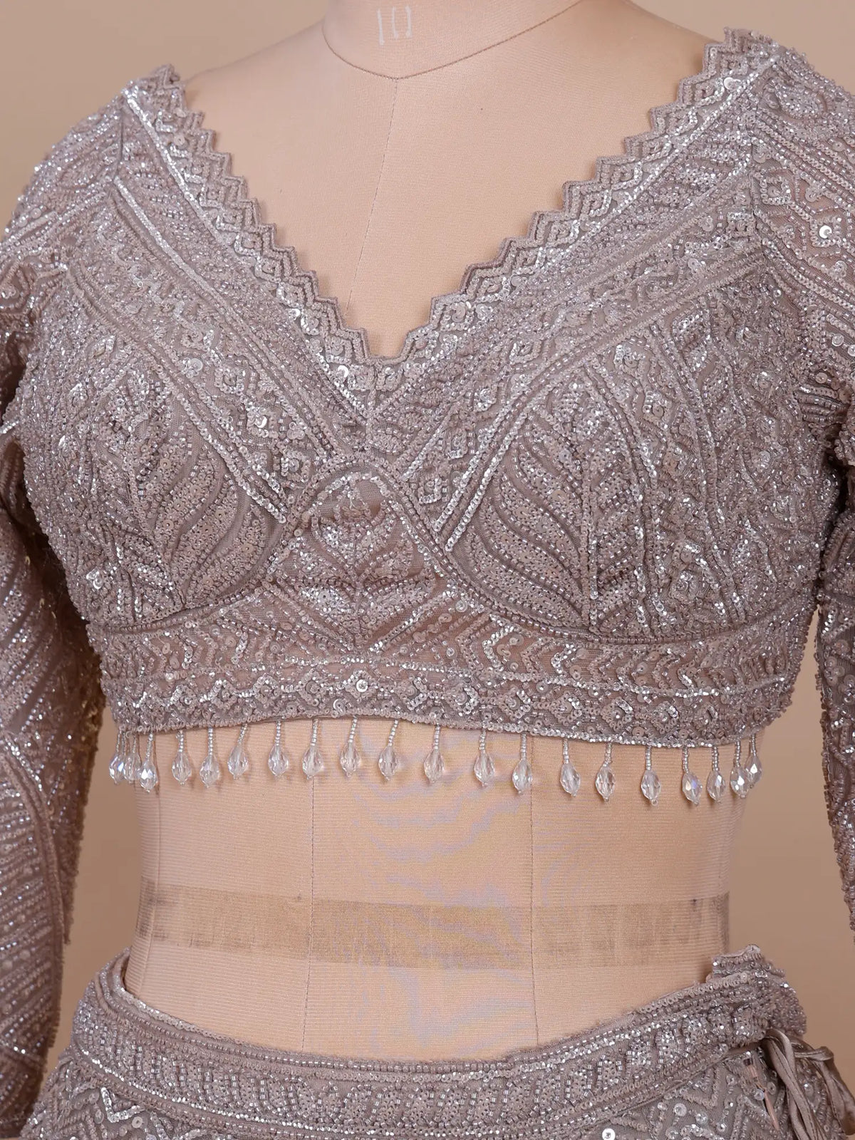 MyFashion KLS-2748 Get Premium Choco Brown Net Lehenga Sequins Work Design