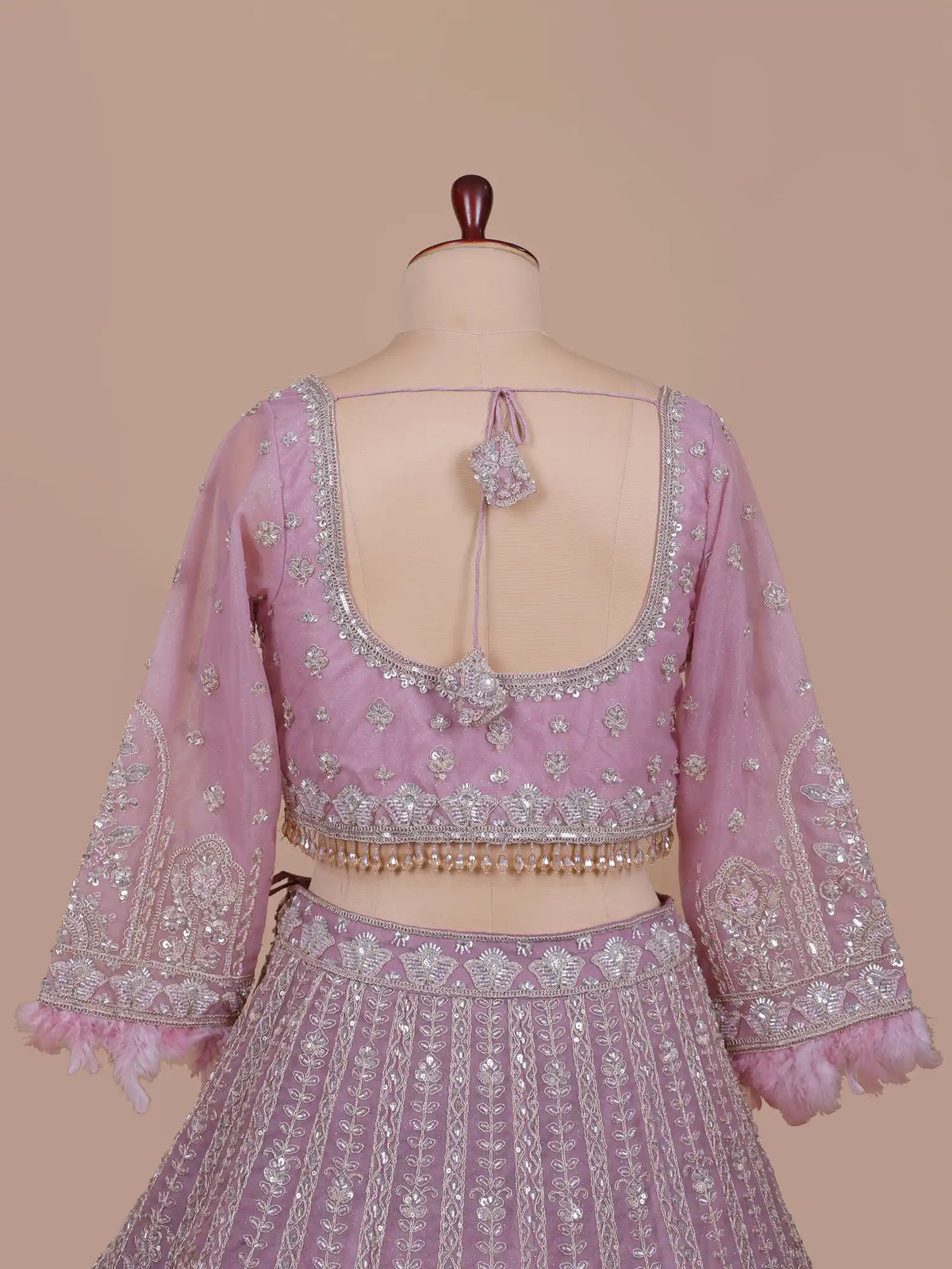 MyFashion -KLS-2848 Trendy Pink Lehenga Choli With Sequins And Feather Work