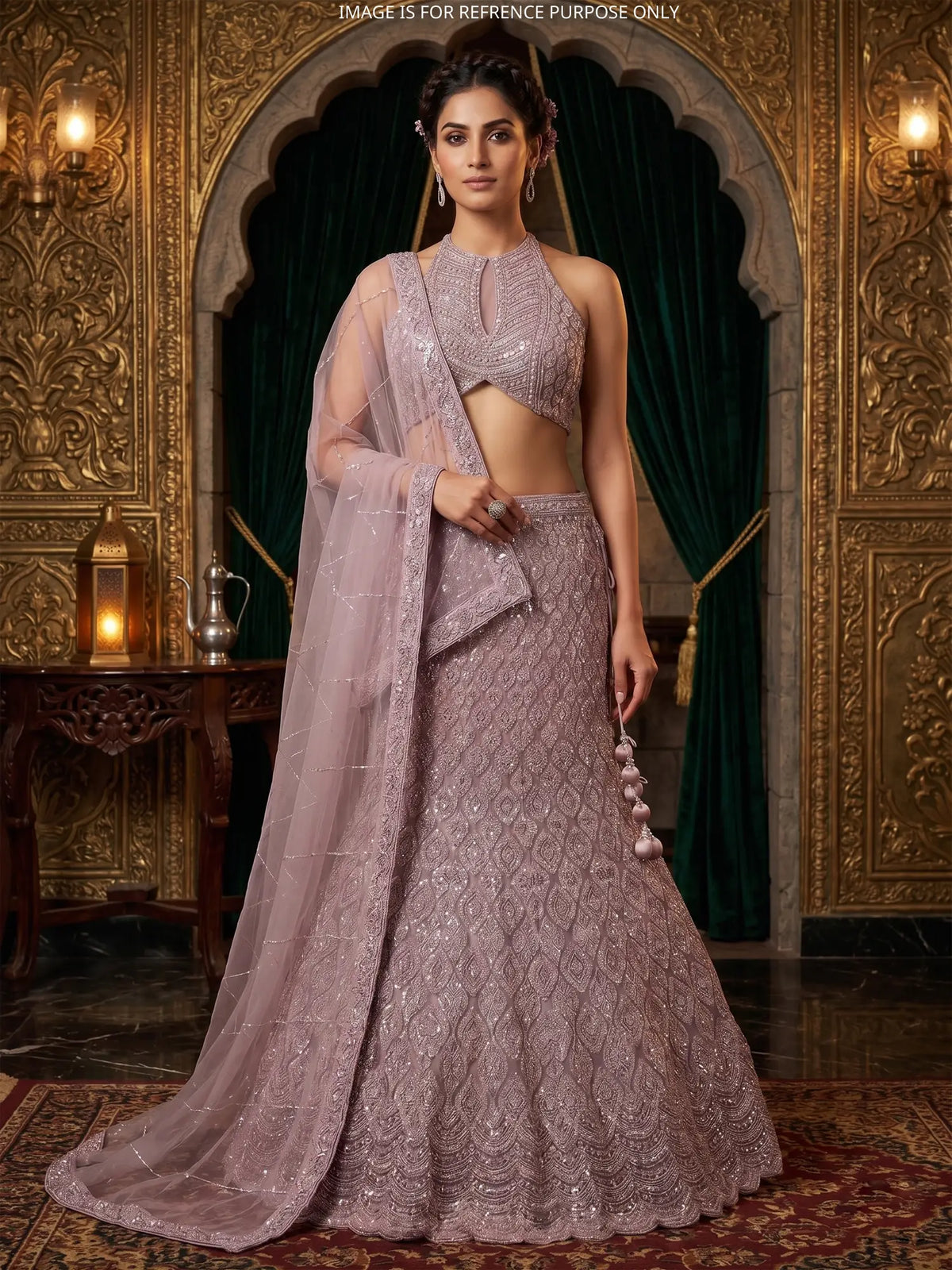 MyFashion KLS-2751 Lavender Fishcut Lehenga Choli With Beads Work