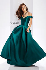 Clarisse -3442 Off The Shoulder Mikado Evening Dress