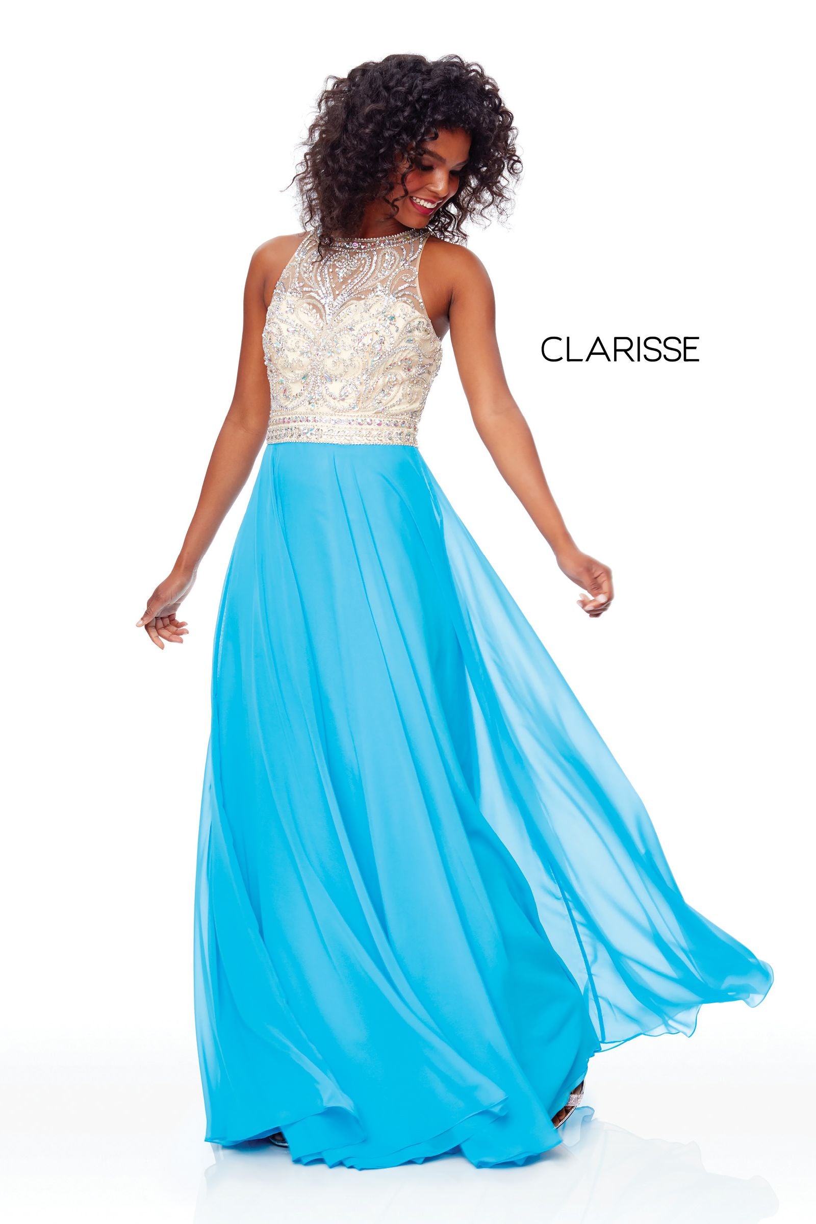 Clarisse -3465 Halter A-Line Prom Dress