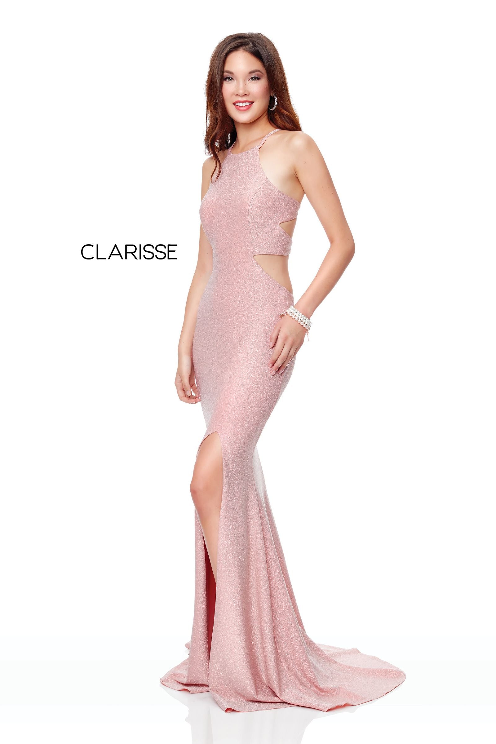 Clarisse -3789 Long Fitted Halter Prom Dress