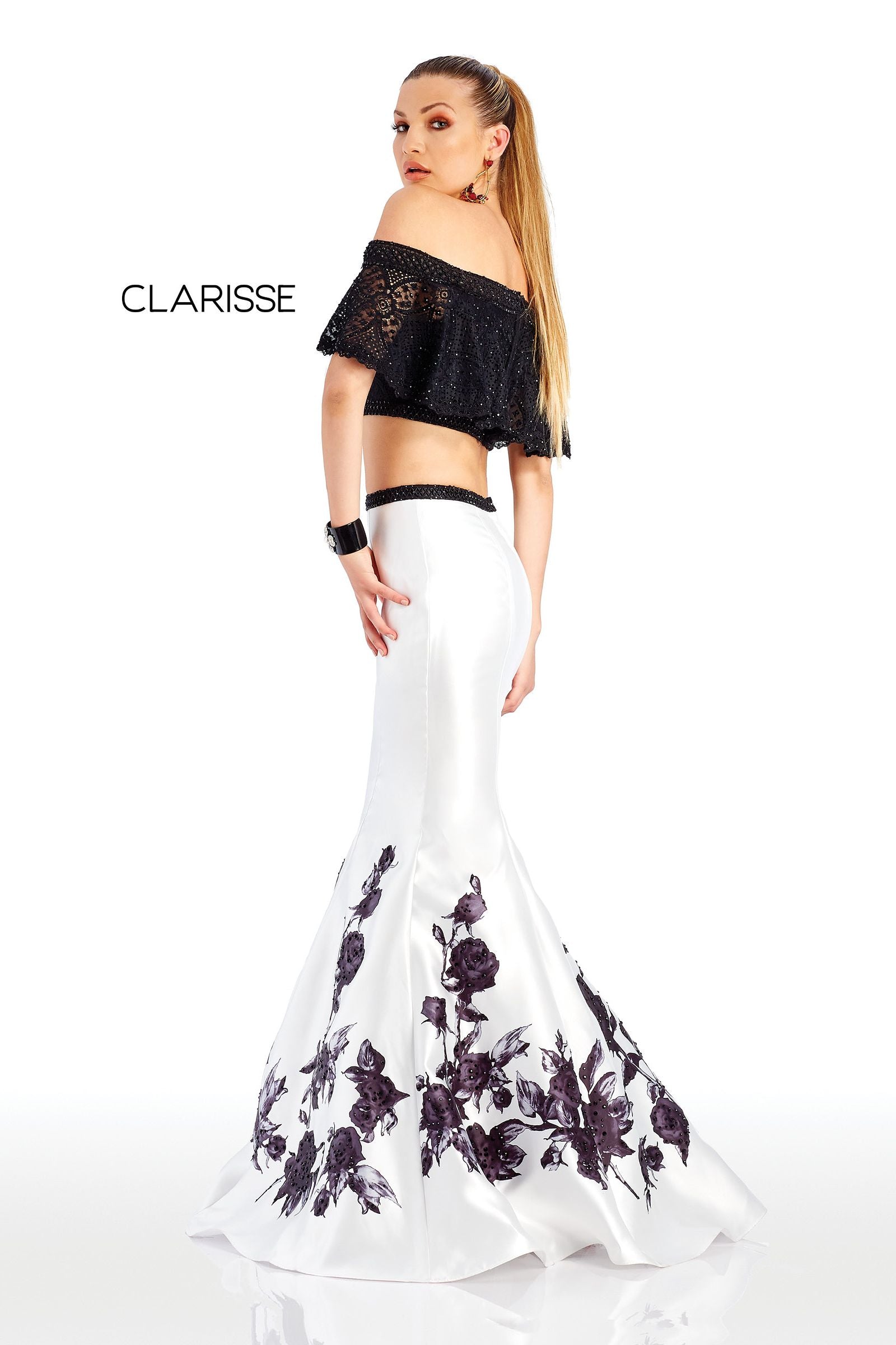 Clarisse -4906 Two Piece Monochrome Evening Dress