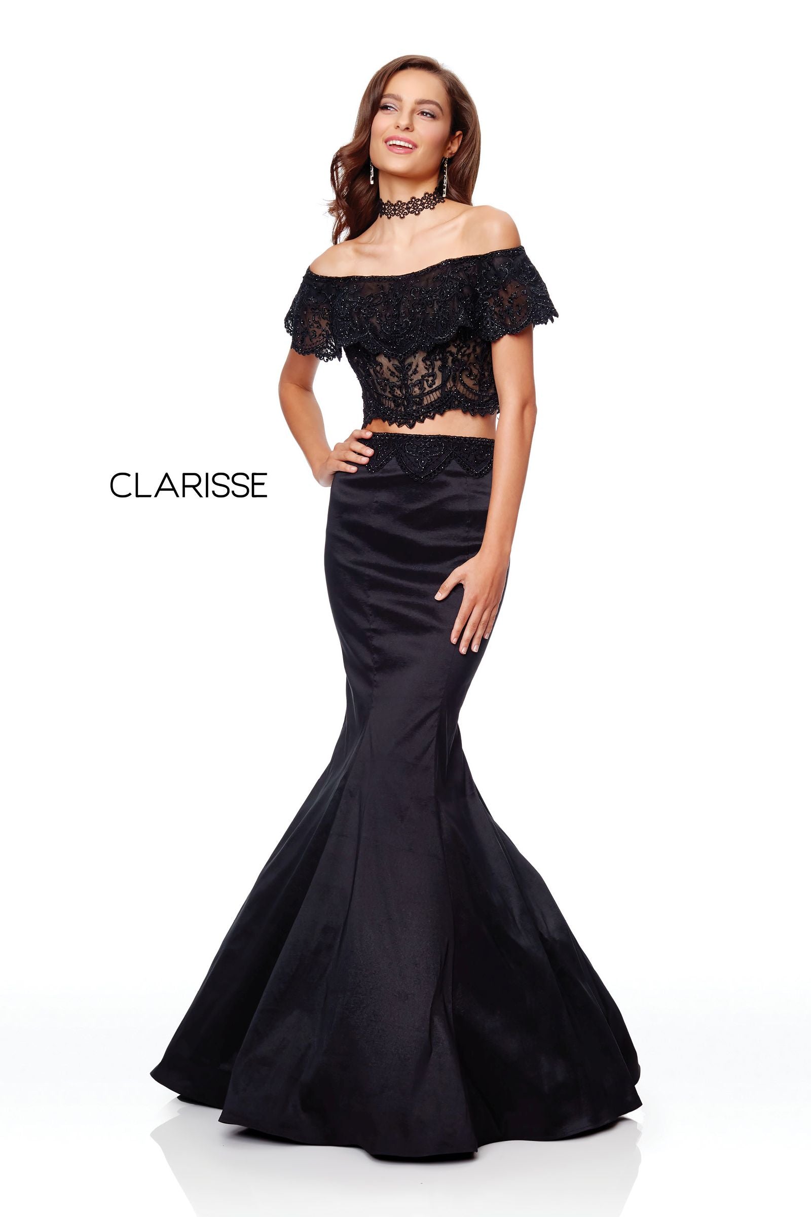 Clarisse -4932 Two Piece Lace Mermaid Evening Dress