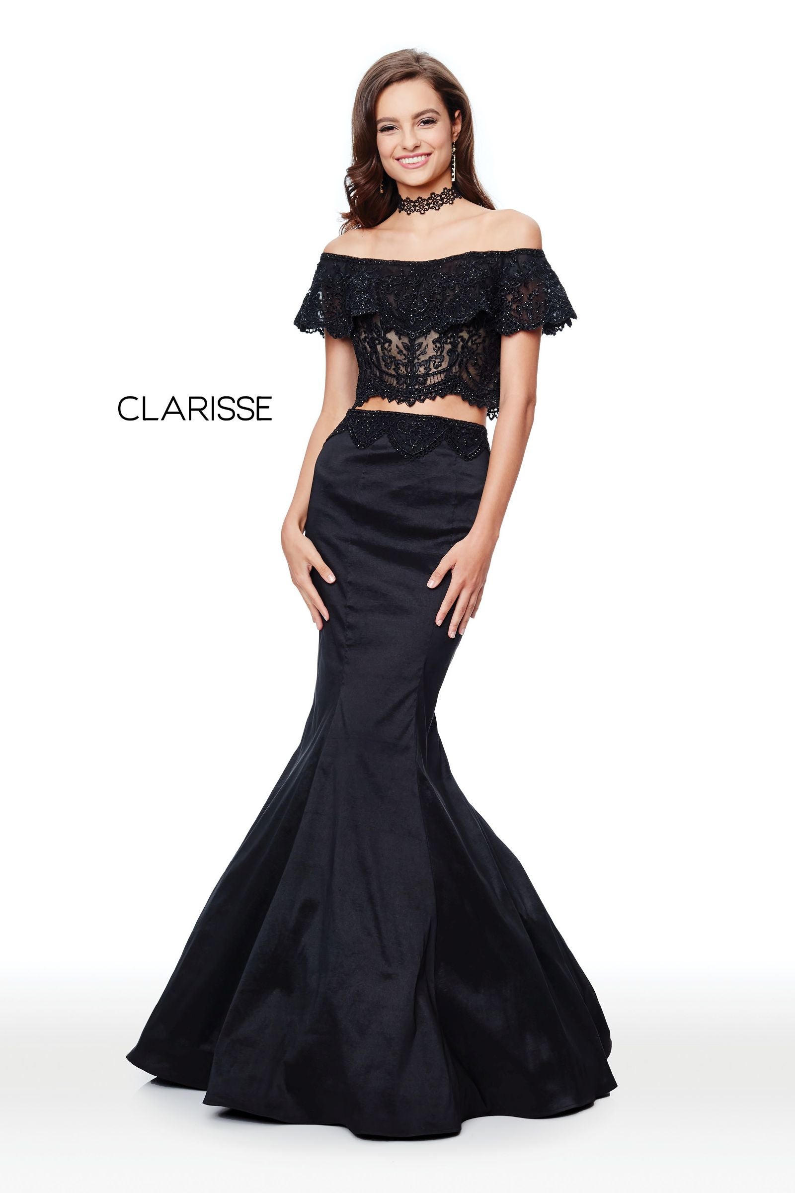 Clarisse -4932 Two Piece Lace Mermaid Evening Dress