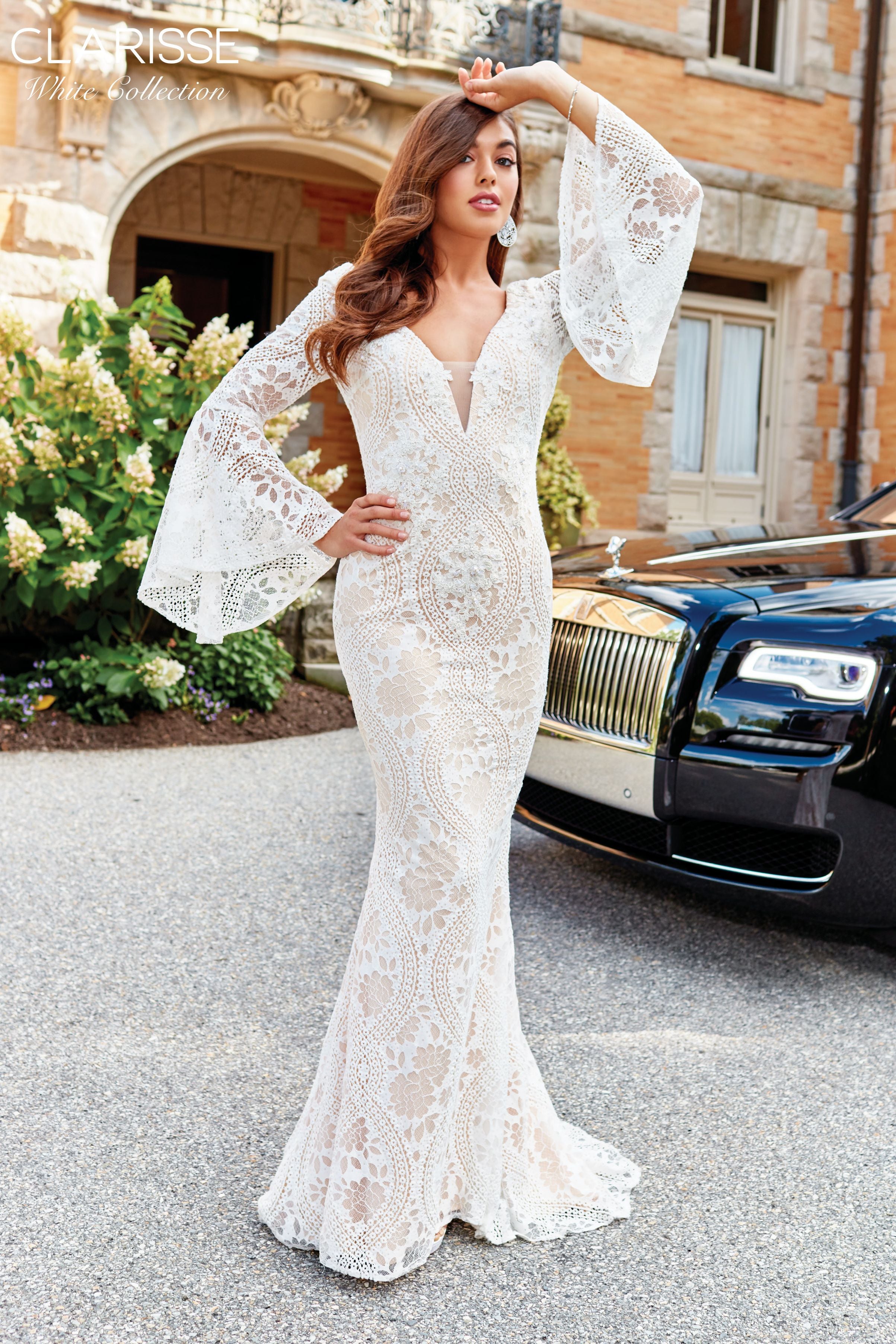 Clarisse –600101 V-Neck Lace Applique Bridal Gown