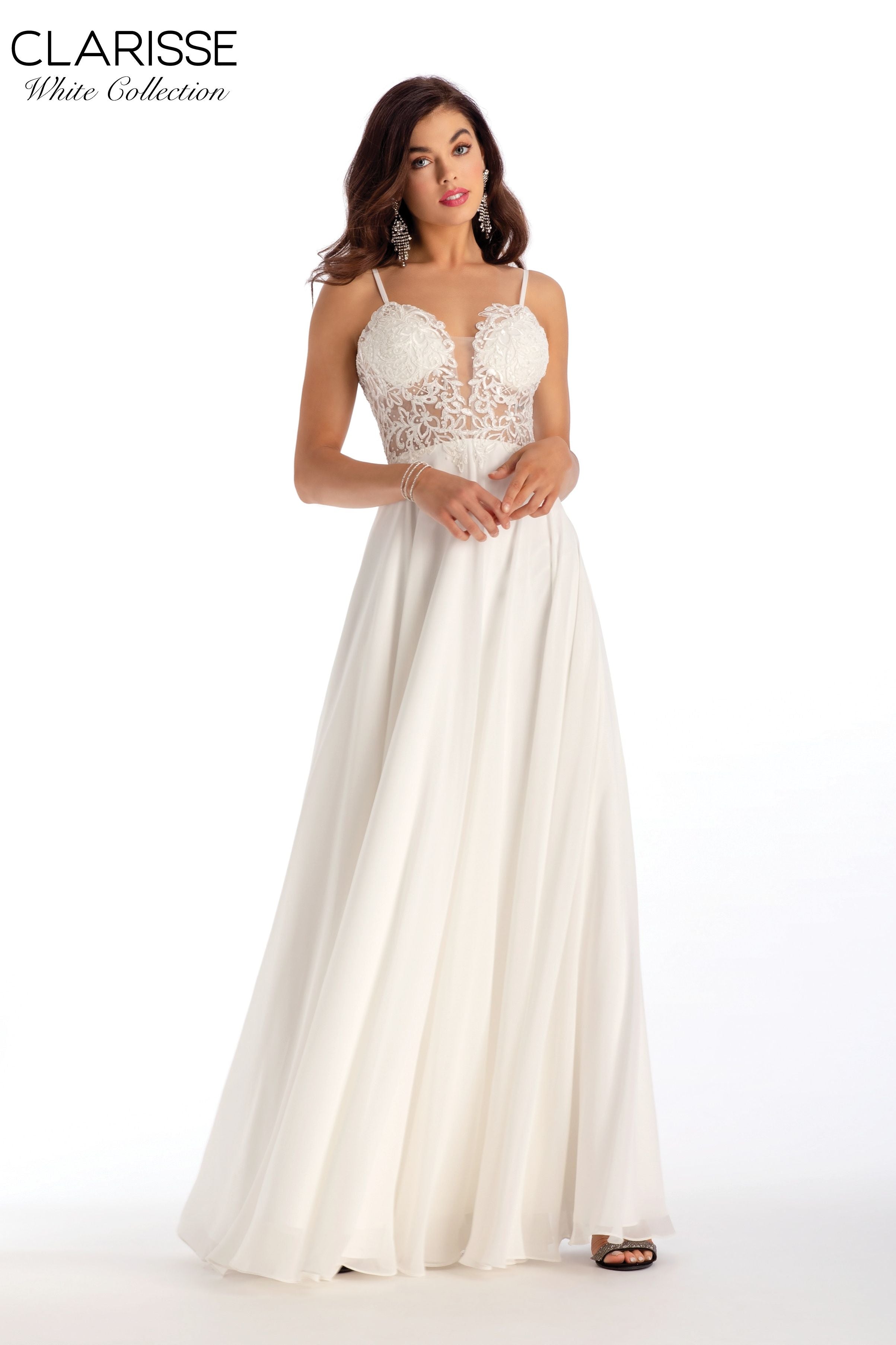 Clarisse -600208 Sheer Embroidered A-Line Bridal Gown