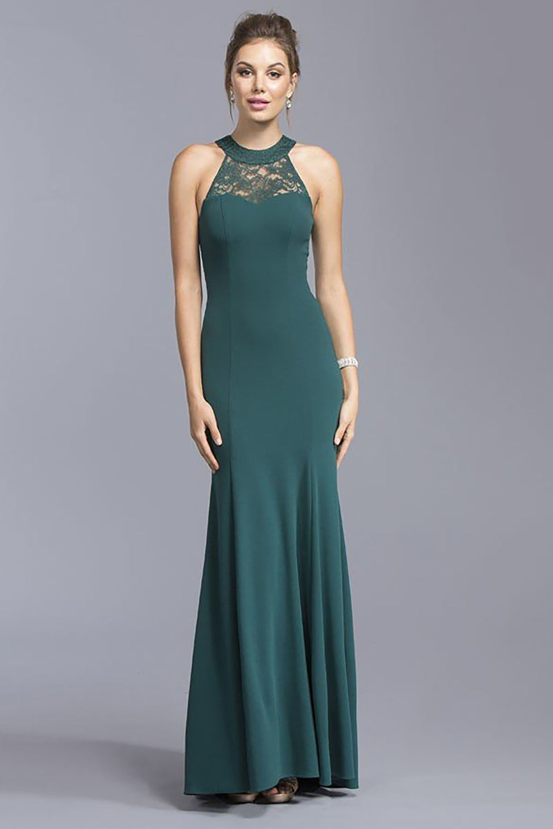 Aspeed Design -D144 Sleeveless Halter Neck Trumpet Dress