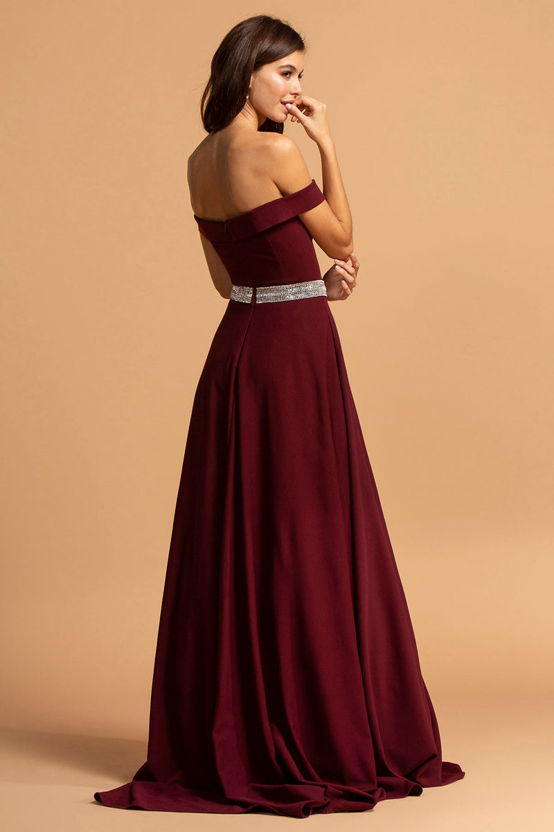 Aspeed Design -D302 Off-Shoulder Embellished A-Line Gown