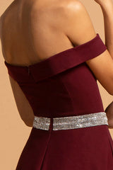 Aspeed Design -D302 Off-Shoulder Embellished A-Line Gown