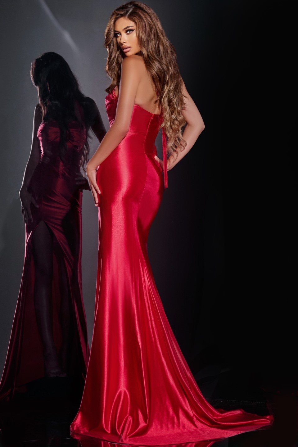 Jovani -D5006 Halter Plunging Neck Prom Dress