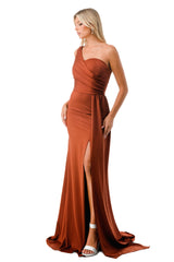 Aspeed Design -D567 Fitted One Shoulder Sheath Gown