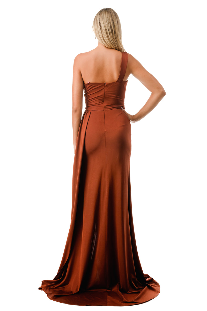 Aspeed Design -D567 Fitted One Shoulder Sheath Gown