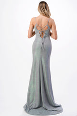 Aspeed Design -D571 Fitted Long Sleeveless Slit Dress