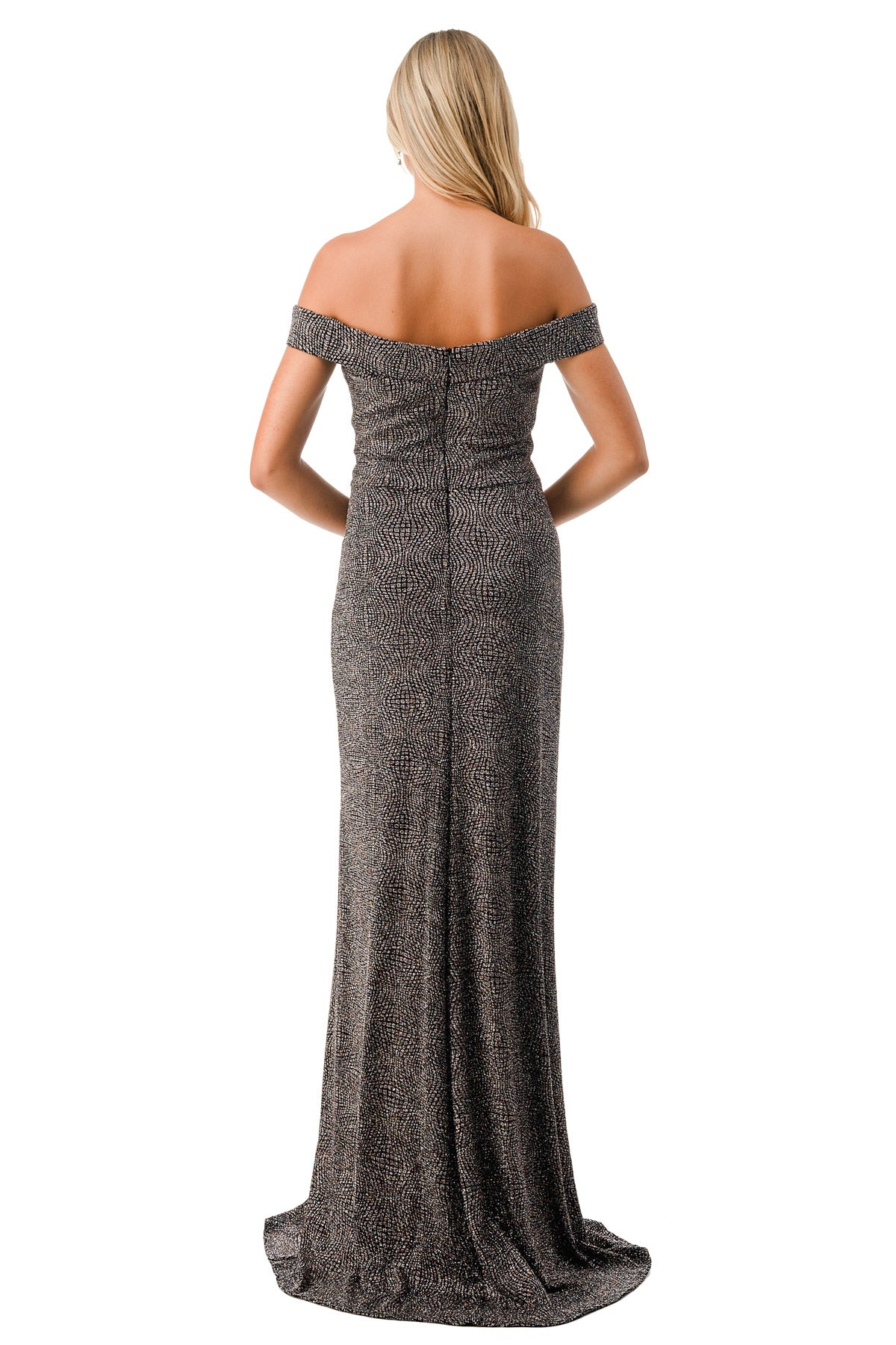 Aspeed Design -D574 Fitted Off Shoulder Slit Gown