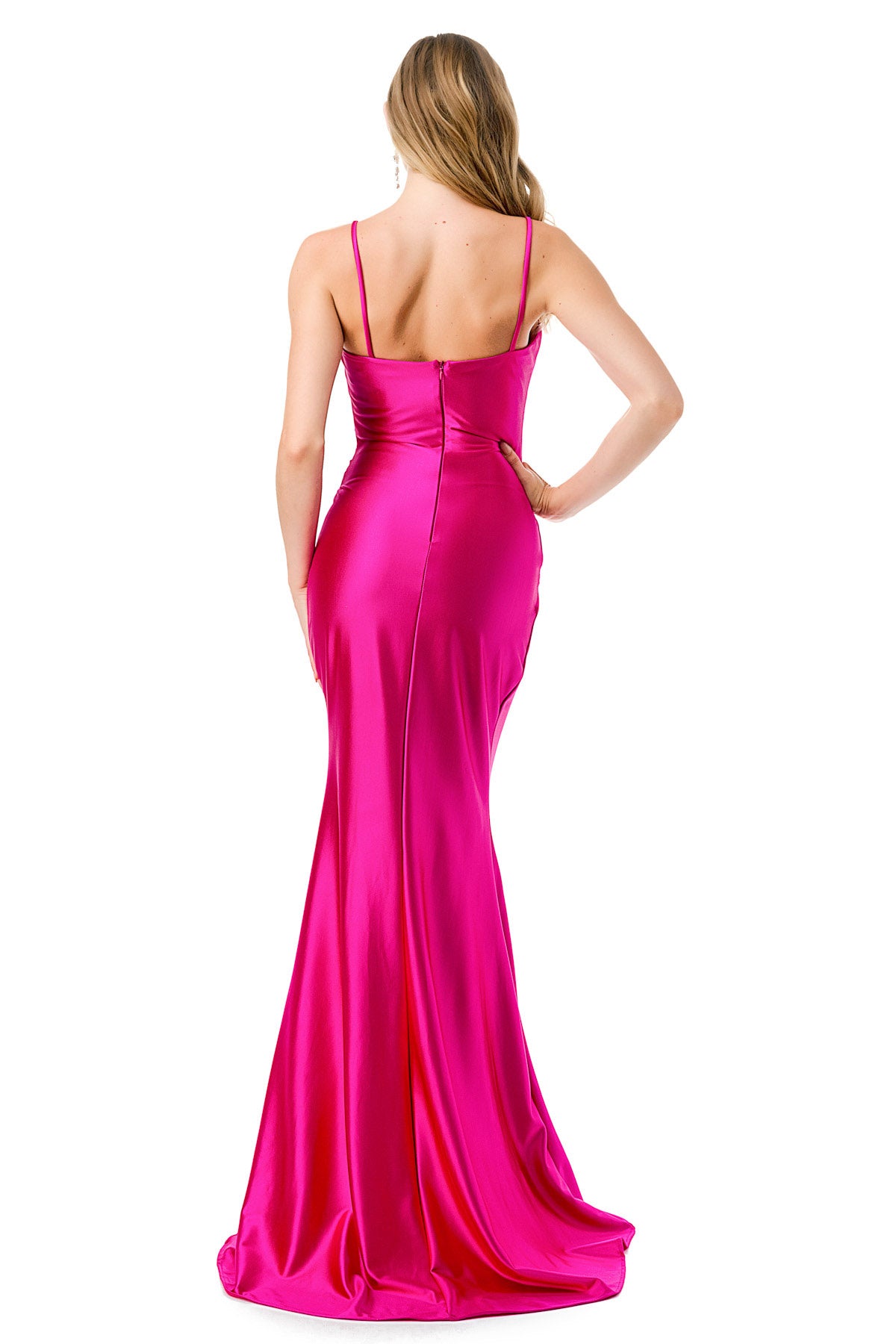 Aspeed Design -D601 Fitted Sleeveless Satin Sheath Gown