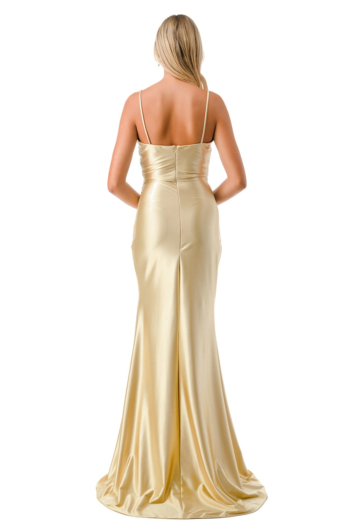 Aspeed Design -D601 Fitted Sleeveless Satin Sheath Gown