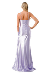 Aspeed Design -D601 Fitted Sleeveless Satin Sheath Gown