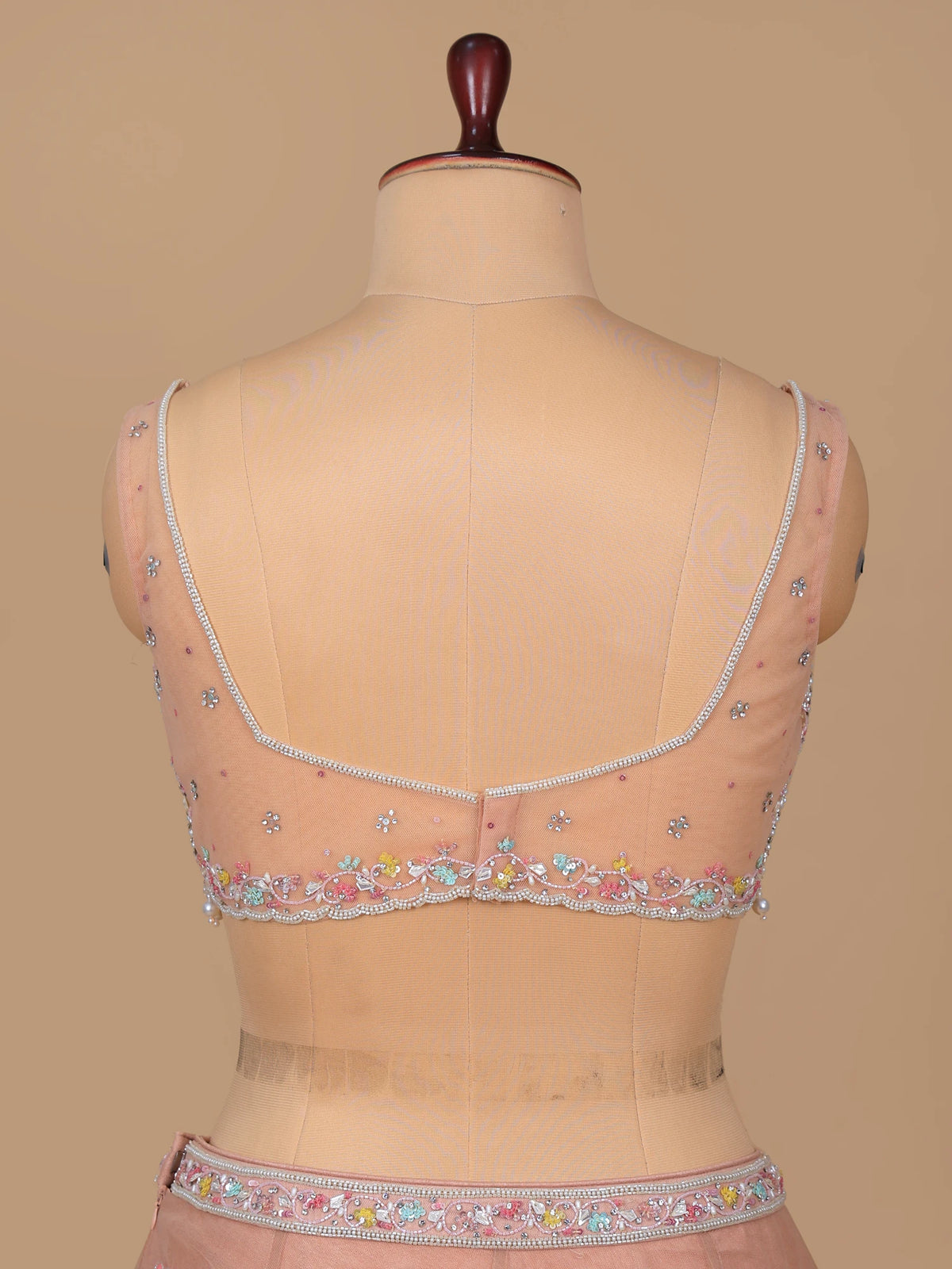 MyFashion KLS-2704 Blush Pink Net Lehenga choli with Pearl Sequins Work