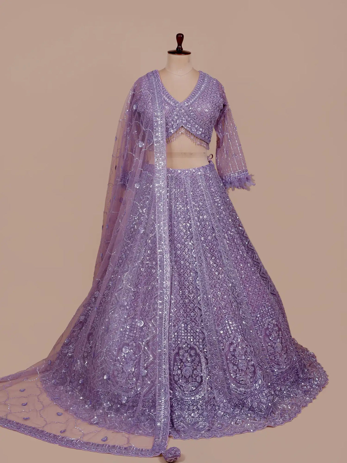 MyFashion -KLS-2847 Beautiful Lavender Lehenga With Beads Work For Wedding Functions