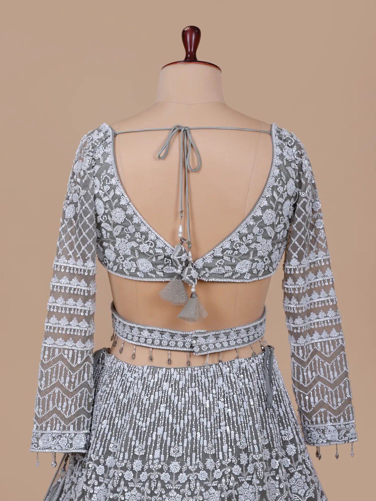MyFashion KLS-2746 Luxury Grey Net Sequins Party Wear Lehenga