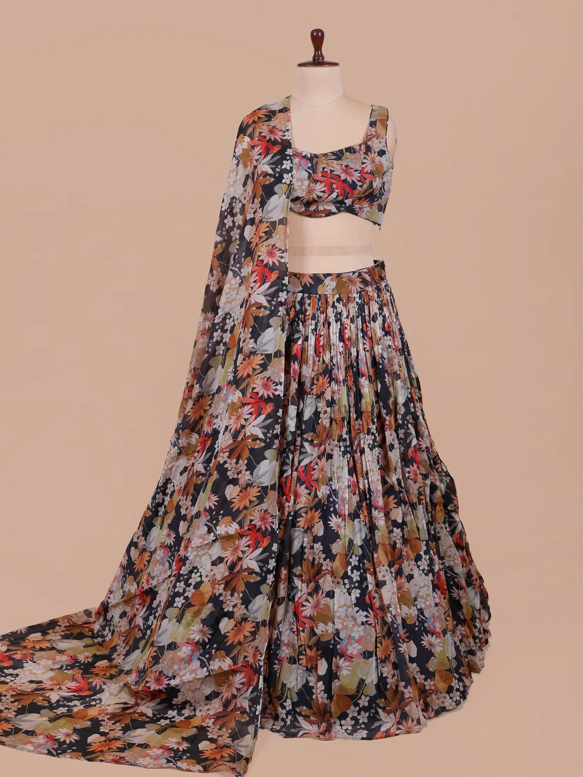 MyFashion KLS-2782 Multi Color Crepe Silk Lehenga With Diamond Work at Best Price