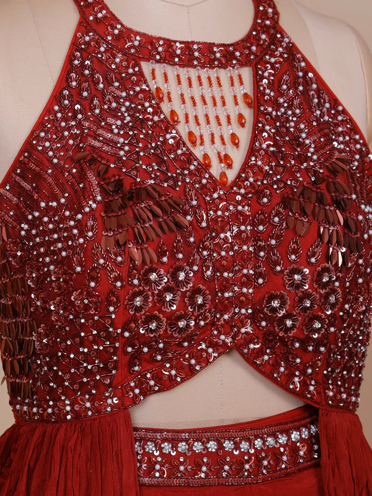 MyFashion KLS-2830 New Arrival Red Pre Draped Saree For Parties