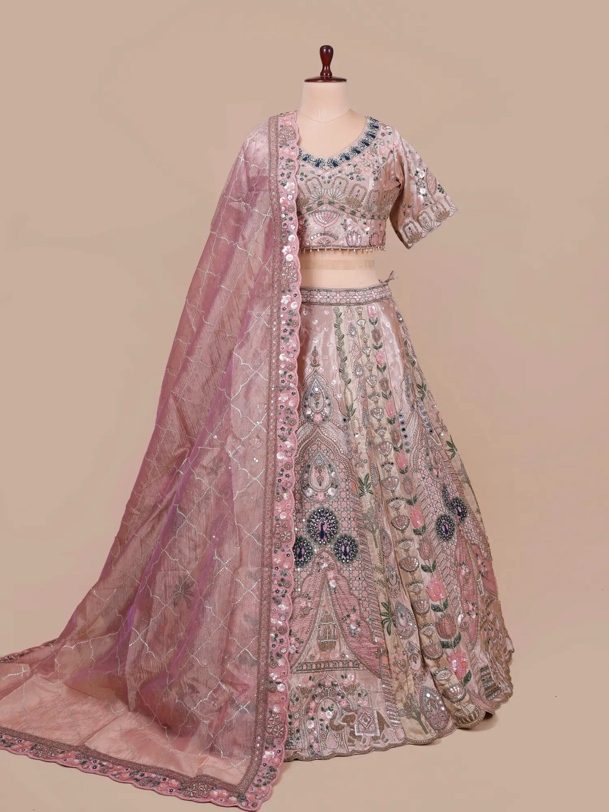 MyFashion KLS-2794 Designer Rose Pink Lehenga With Pearl Diamond Work