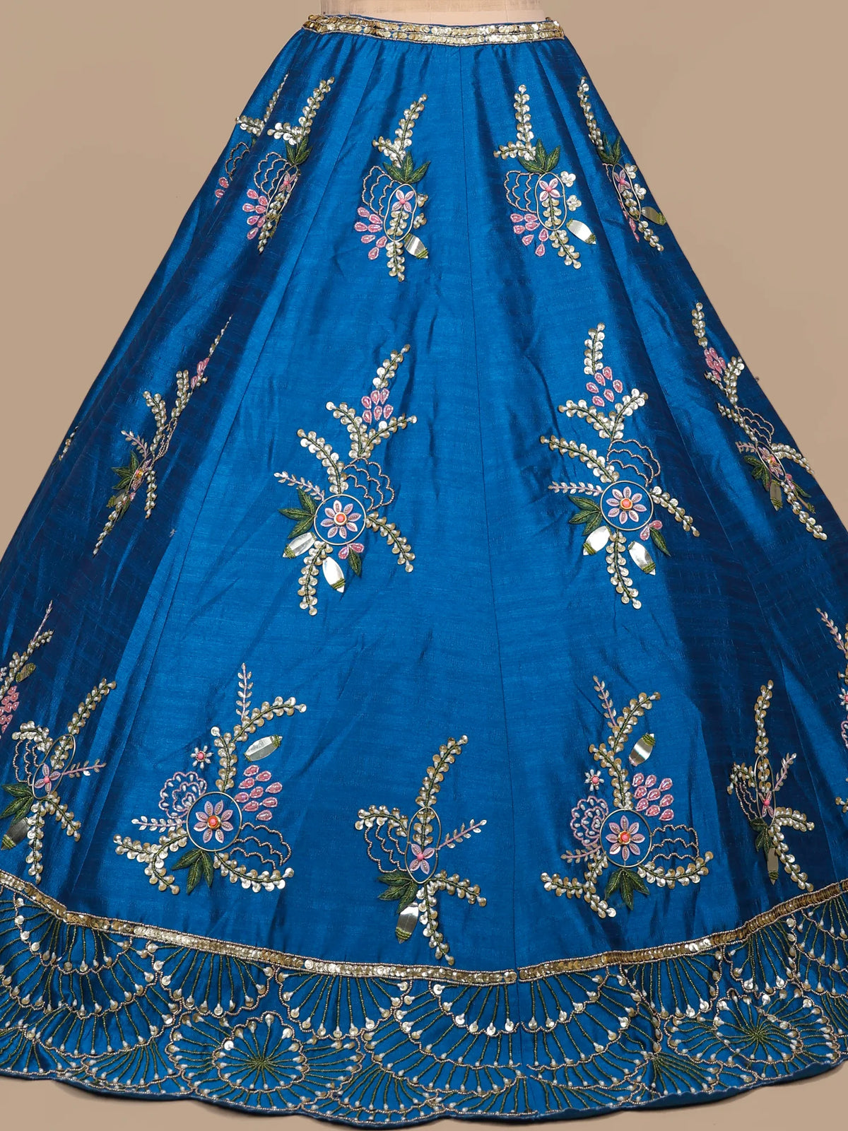 MyFashion KLS-2714 Royal Blue Raw Silk Lehenga Buy Online Wedding Wear Design