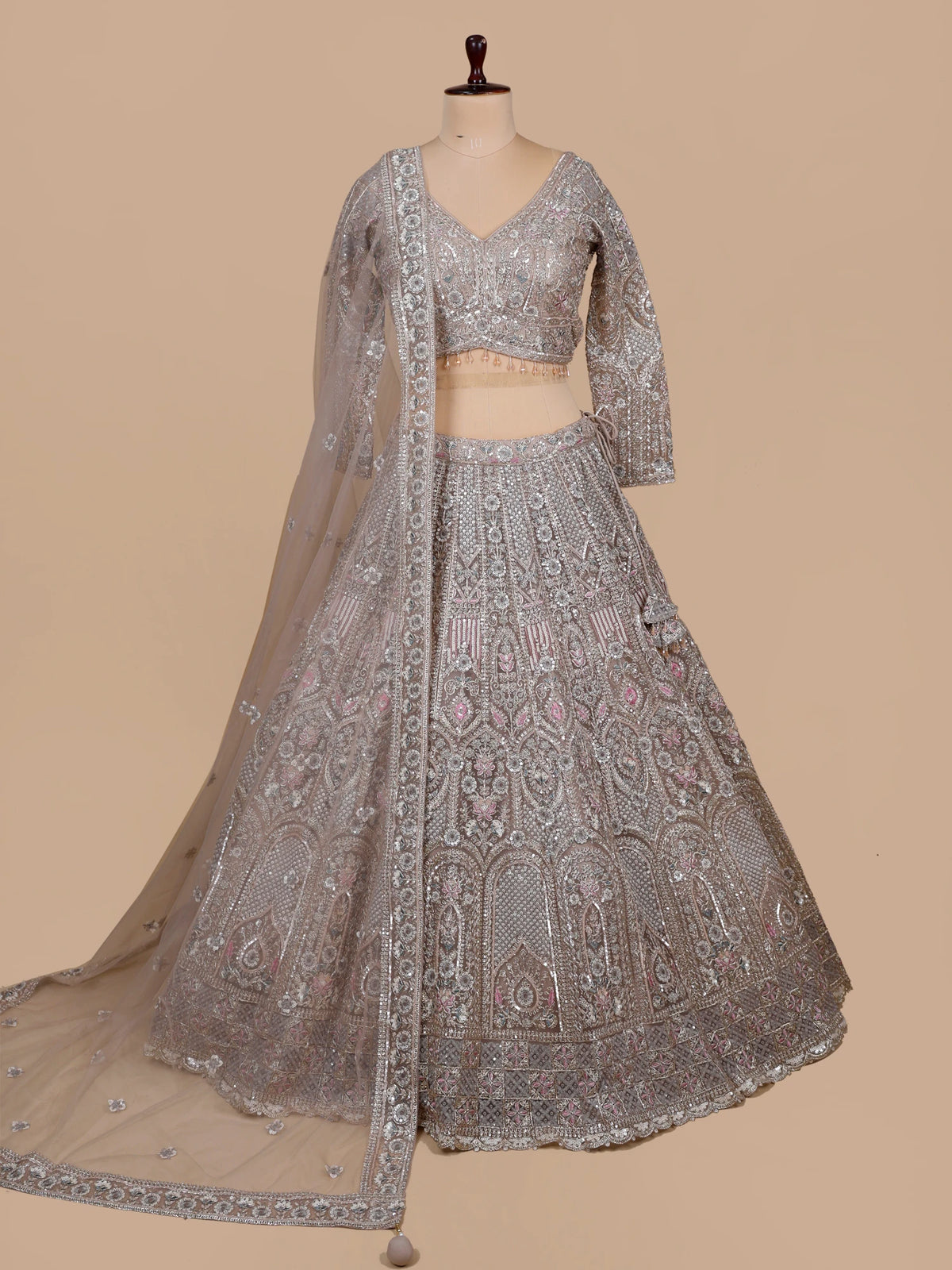MyFashion KLS-2705 Designer Silver Zardosi Net Lehenga For Wedding Wear