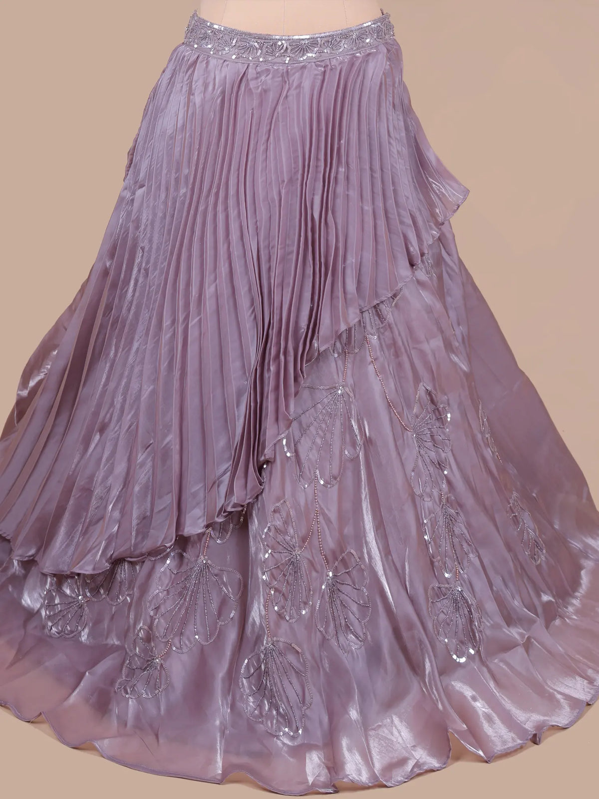MyFashion KLS-2806 Designer Antique Onion Pink Organza Lehenga With Pearl Work